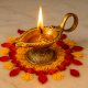 Brass OM Carved Temple Diya Lamp